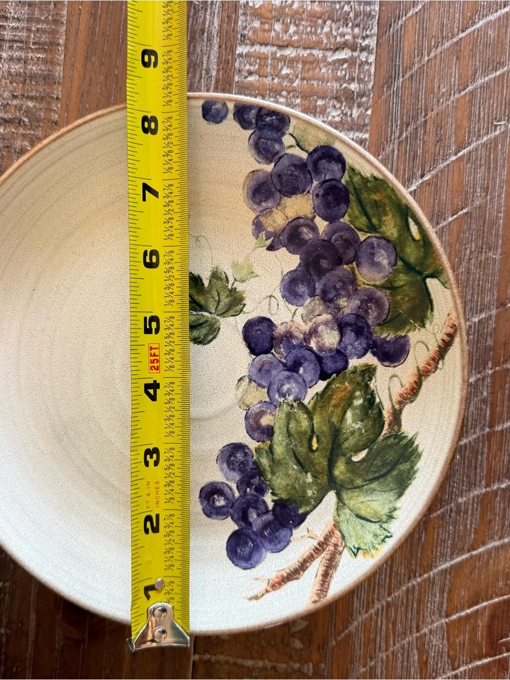 222 Fifth Studio Grapevine Putty Bread and Butter / Appetizer Plates.set of 3